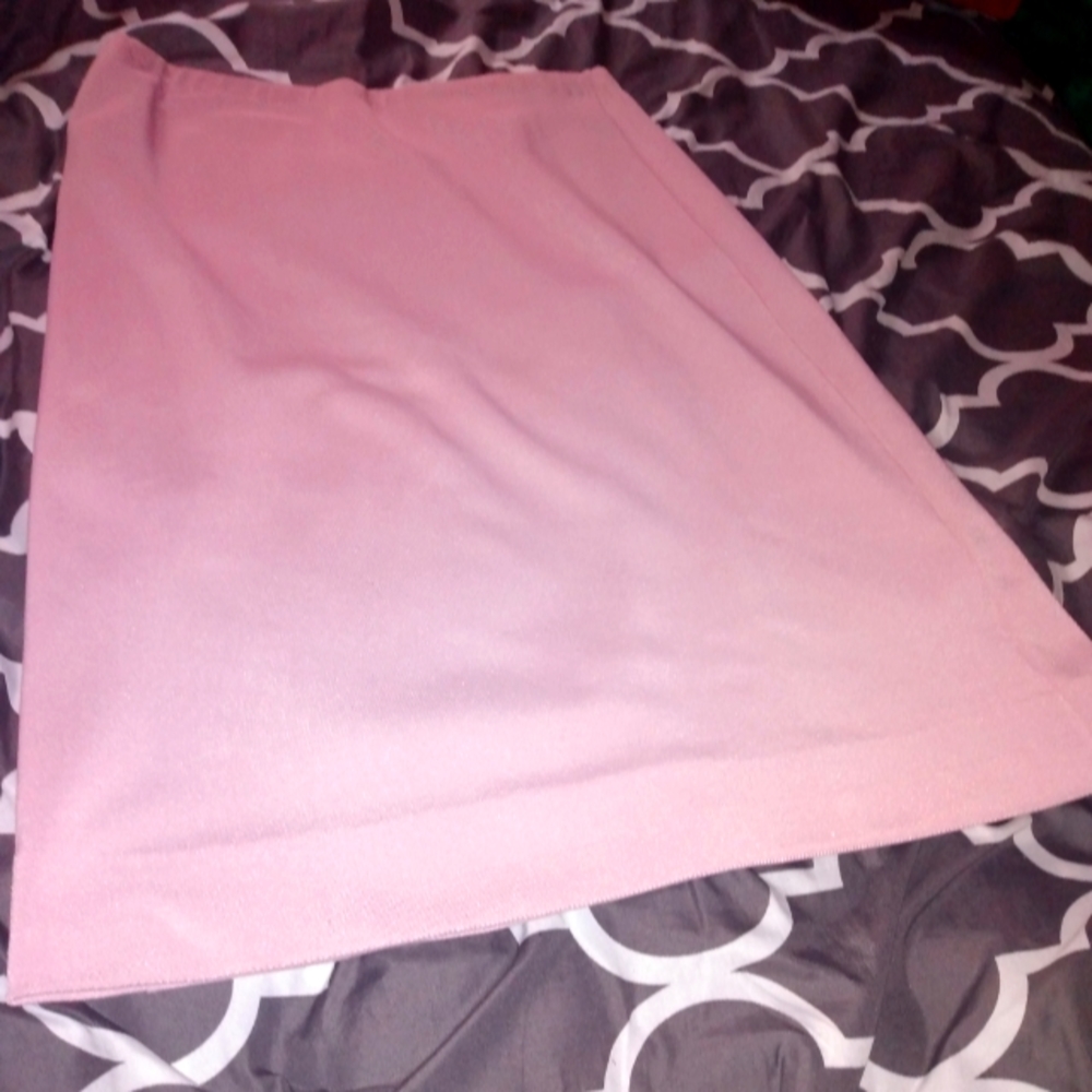 Vintage 50s/60s Pastel Pink Stretch Pencil Skirt Size 14